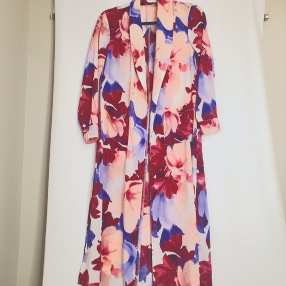 G.I.L.I. Other - G.I.L.I. Size XXS Petite open front feminine floral maxi kimono duster